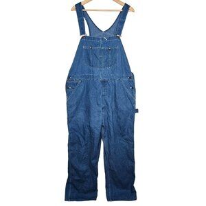 70s-80s Roebucks Blue Denim Overalls Straps Utility‎ Workwear Men's L